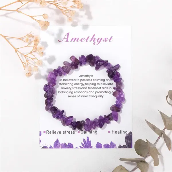 Multicolor Stone Beads Elastic Rope Business Style Bracelet Vintage Geometric Pattern Unisex Hand Chain Jewelry