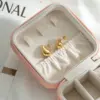 304 Stainless Steel Water oplets Waves Vacuum Plating Stone-Free 18K Real Gold Plated 18K Gold Simple Style Classic Style Waterproof Non Tarnish Plating Yellow Ear Studs