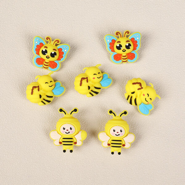 Wholesale Cartoon Bee Silicone Beads