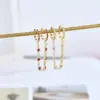 Wholesale Streetwear Geometric Patchwork Copper Artificial Gemstones Earrings