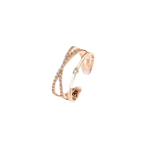 oly-de385aeaa38932296d04e2da8023c3c9 Wholesale Personalized niche female adjustable open fashion cross double layer zircon ring female Korean fashion index finger ring