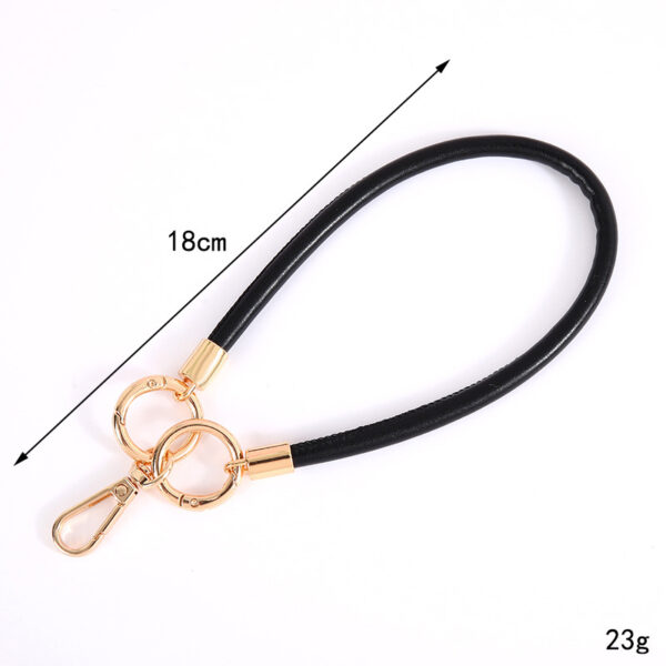 Wholesale Hot New 6mm Leather Rope Keychain Pendant Fashion All-match Leather Rope Short Wrist Rope Mobile Phone Hanging Chain