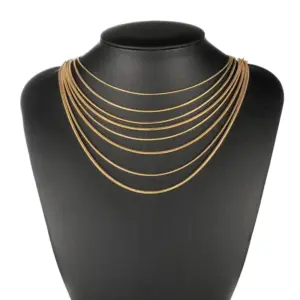 Wholesale U Shape Solid Color Stainless Steel Simple Style 201 Stainless Steel Necklace