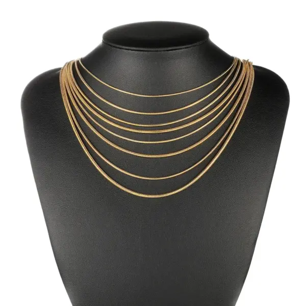 Wholesale U Shape Solid Color Stainless Steel Simple Style 201 Stainless Steel Necklace
