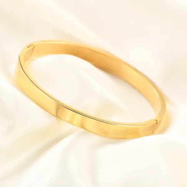 Wholesale Simple Style Solid Color Stainless Steel Polishing Bangle