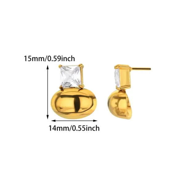 PVD Coated Real Gold Plated Star Heart Shape 304 Stainless Steel Casual Elegant Lady Waterproof Non Tarnish Ear Studs