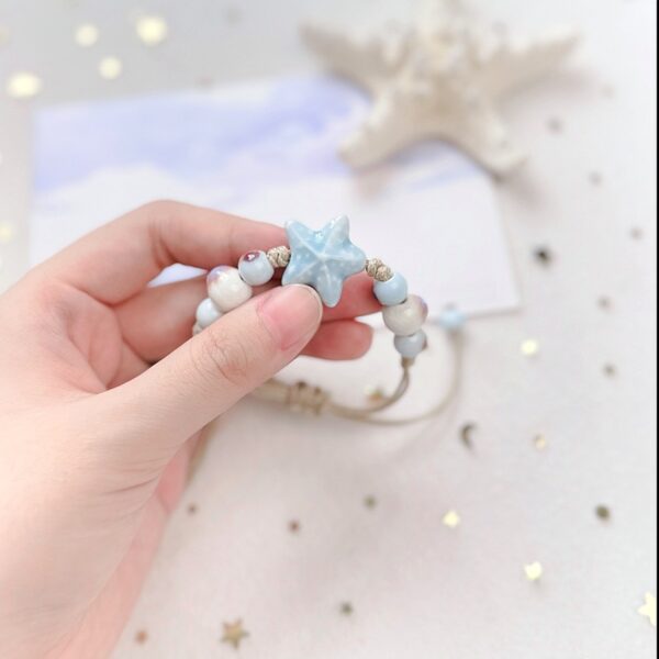 Wholesale Ceramic Bracelet No Fade Women's Summer Artistic Popular New Chinese Style Fresh Student Ocean Series Adjustable Hand Rope