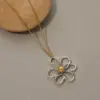 Wholesale Ion Plating (IP) Real Gold Plated 18K Flower 304 Stainless Steel Casual Simple Style Waterproof Non Tarnish Pendant Necklace