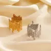 Wholesale Ion Plating (IP) 18K Gold Plated Irregular 304 Stainless Steel Funny Classic Style Waterproof Non Tarnish Open Rings
