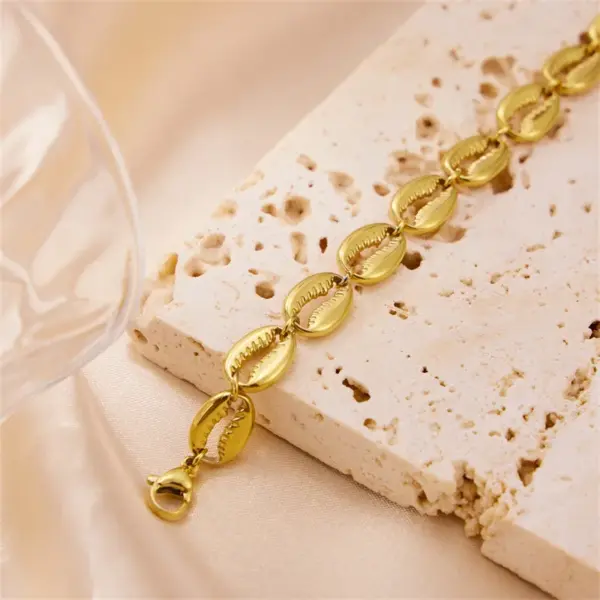 18K Gold Plated Shell Stainless Steel Simple Style 304 Stainless Steel Bracelets