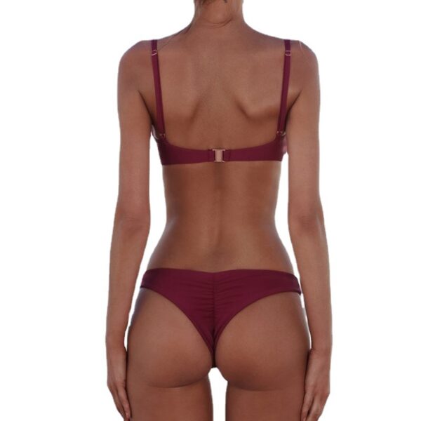 Wholesale 2022 swimwear wholesale European and American solid color bikini strap women three-int sexy swimsuit