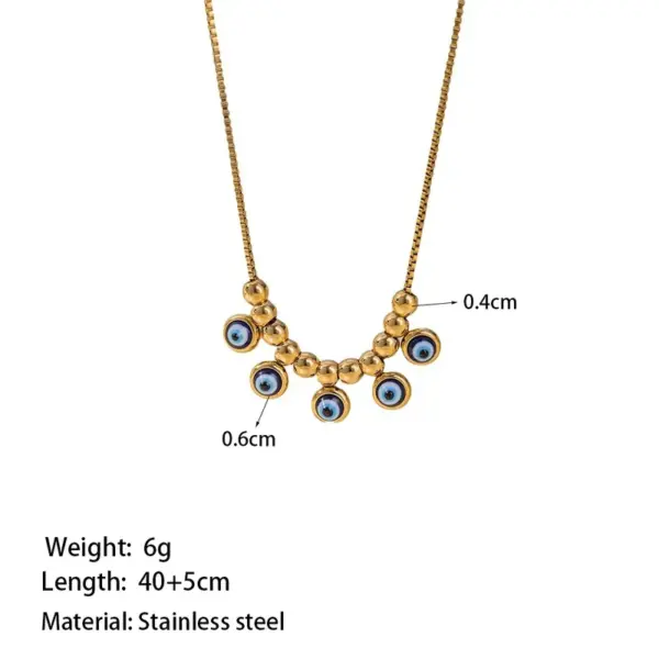 Wholesale PVD Coated Real Gold Plated 18K Gold Eye 304 Stainless Steel Elegant Glam Waterproof Non Tarnish Bracelets Anklet Necklace