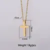 PVD Coated 18K Gold Real Gold Plated Cross Customization Laser Engraving 304 Stainless Steel Lady Shiny Waterproof Non Tarnish 304 Stainless Steel Pendant Necklace