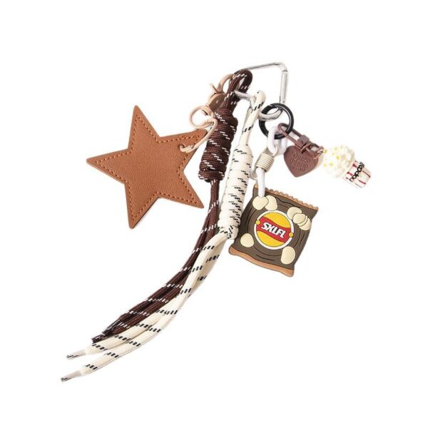 Wholesale Star Popcorn Potato Chips Bag DIY Keychain Pendant