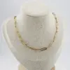 Wholesale Rack Plated Long-Lasting Plated Vacuum Plating Gold Plated Paper Clip 304 Stainless Steel Simple Style 304 Stainless Steel Necklace