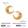 Wholesale 304 Stainless Steel Moon PVD Coated 18K Real Gold Plated Real Gold Plated 18K Gold Vintage Style Simple Style Classic Style Waterproof Non Tarnish Ear Studs