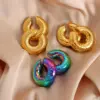 304 Stainless Steel Geometric PVD Coated 18K Gold Plated Real Gold Plated Hip-Hop Rock Punk Waterproof Non Tarnish Plating Ear Cuffs