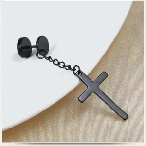 Wholesale Fashion Cross Stainless Steel Drop Earrings Plating Stainless Steel Earrings 1 Piece