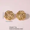 1 Pair French Style Classic Style Geometric Round Hollow Out 304 Stainless Steel Imitation Gold Electroplating Ear Studs