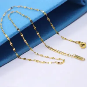 2mm Gold Lip Chain / 60 5cm Extension Chain