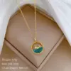 Wholesale Titanium Steel Copper Marine Style Beach Modern Style Inlay Ocean Whale Artificial Gemstones Pendant Necklace