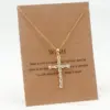 1 Piece Vintage Style Cross Stainless Steel Inlay Diamond Pendant Necklace