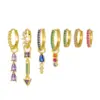 Wholesale 4 Pieces Cute Sweet Color Block Plating Inlay Brass Zircon 18K Gold Plated Drop Earrings