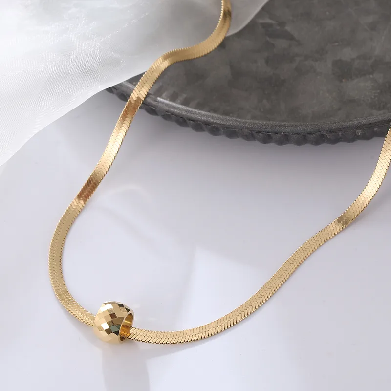 Wholesale Jewelry Fashion Argyle 304 Stainless Steel 14K Gold Plated Plating Stainless Steel Necklaces