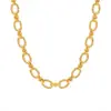 Wholesale PVD Coated Real Gold Plated 18K Solid Color 201 Stainless Steel Simple Style Classic IG Waterproof Non Tarnish Necklace