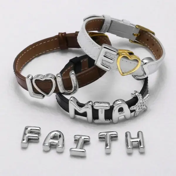 Copper 18K Gold Plated Plating Letter Bracelets