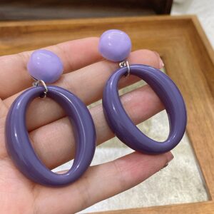 purple oval silver needle