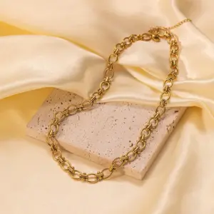 Qyh6185 Ring Buckle Necklace / Gold