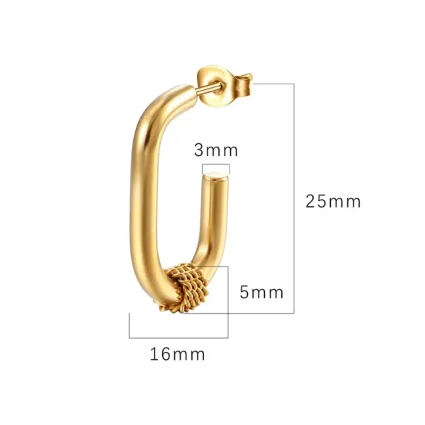 Wholesale PVD Coated 18K Gold Real Gold Plated Geometric 201 Stainless Steel Fashion Waterproof Non Tarnish Drop Earrings
