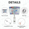 Wholesale Medical and nursing glitter liquid quicksand oil acrylic badge retractable easy pull buckle