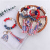 oly-de83ddec7f352550a76108efacd046b0 Wholesale New American Independence Day Wrist Keychain Pendant Leather PU Tassel DIY Beaded Bracelet Key Ring Accessories