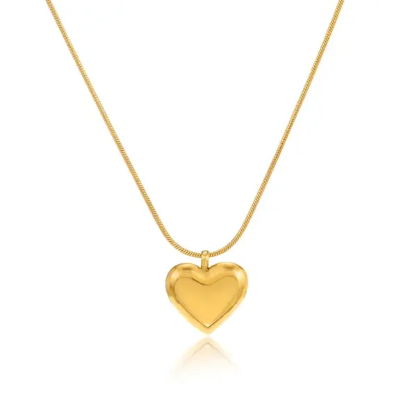 Wholesale Jewelry Retro Heart Shape 304 Stainless Steel Plating Stainless Steel Necklaces