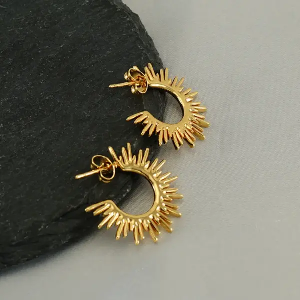 Wholesale 1 Pair Elegant Solid Color Plating Stainless Steel Titanium Steel 18K Gold Plated Ear Studs