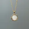 Simple Style Classic Style Round Copper Plating Gold Plated Pendant Necklace