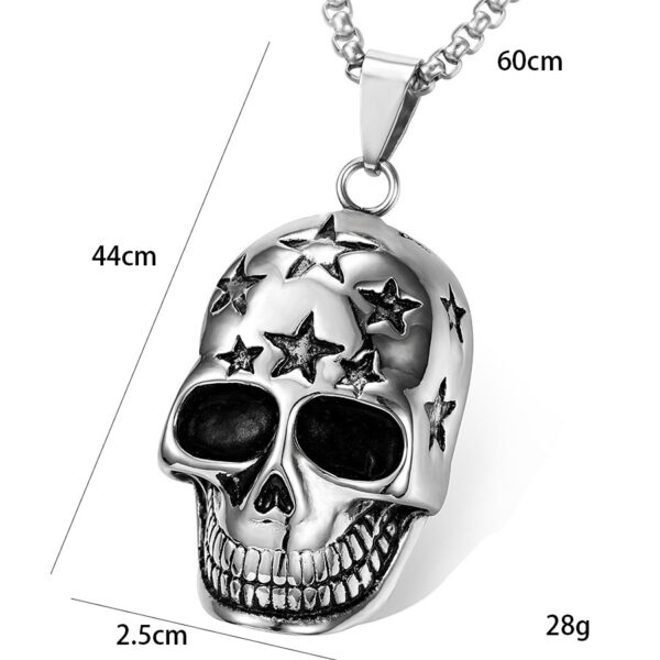 Wholesale 2023 European and American domineering stars skull necklace men's titanium steel personality ghost pendant punk stainless steel accessories