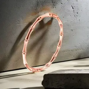 14-B-6 Rose Gold Bamboo Bracelet round