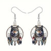 Wholesale Vintage Dreamcatcher Wolf Head Acrylic Earrings