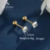 Wholesale 1 Pair XUPING Simple Style Square Inlay 304 Stainless Steel Artificial Gemstones 18K Gold Plated Raw Steel Ear Studs