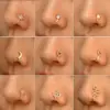 Fashion Star Moon Crown Copper Plating Zircon Nasal Splint 1 Piece Nose Pin