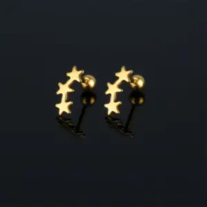 Wholesale 1 Piece Elegant Geometric Plating Stainless Steel Ear Studs