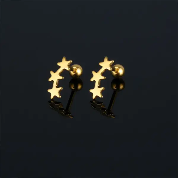 Wholesale 1 Piece Elegant Geometric Plating Stainless Steel Ear Studs