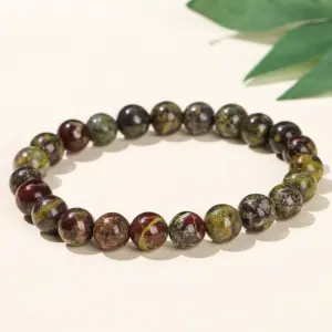Natural Dragon Blood Stone Bracelet / Diameter 6.1-6.8mm (about 30-32 Pieces)