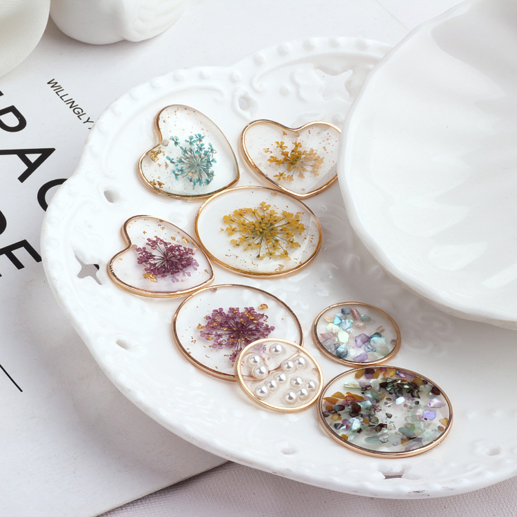 Wholesale DIY Jewelry Aessories Material Retro Glue Transparent Immortal Flower Pearl Earrings Earrings Pendant Stars