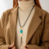 Wholesale Vintage Turquoise Pendant Sweater Chain Long Tassel Necklace