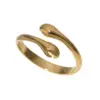 Wholesale PVD Coated Real Gold Plated 18K Gold Solid Color 304 Stainless Steel Simple Style Waterproof Non Tarnish Open Rings