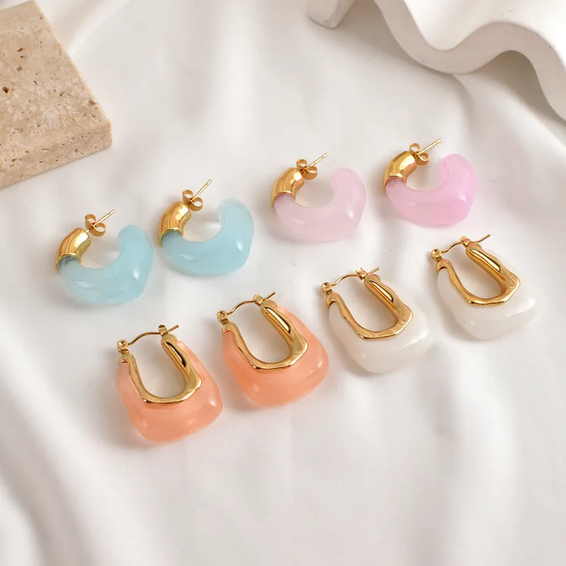Wholesale Ion Plating (IP) Geometric 304 Stainless Steel Casual Romantic Simple Style Waterproof Non Tarnish Earrings
